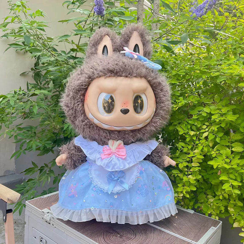 Ropa con diseño LABUBU de 58 cm, ropa de muñeca ZIMOMO, juguete de peluche LABUBU de goma, ropa linda