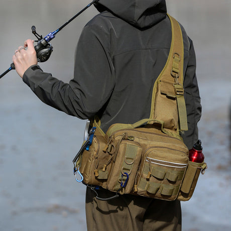 Men's Fishing Backpack: Equipped with bait box, equipment storage bag, pole holder, sling & shoulder bag design. - V.I.P Digital Presence