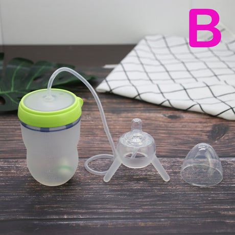 250ml Baby Bottle Kids Cup Silicone Sippy Children Training Cute Baby Drinking Water Straw Feeding Bottle Hands-free Bottle - V.I.P Digital Presence