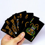 Cartas de póquer fluorescentes y luminosas negras