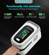Finger pulse oximeter pulse oximeter saturation monitor respiratory rate FDA CE sleep monitor - V.I.P Digital Presence