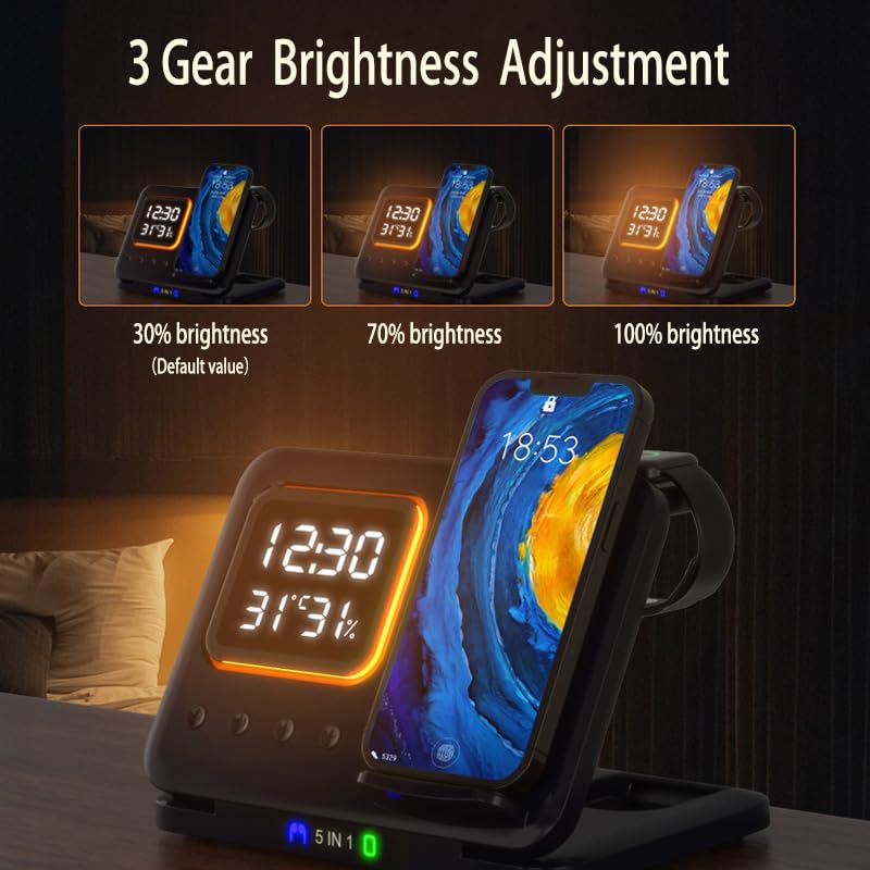 Phone Stand Tabletop 15w Fast Charging 5 in One Universal Wireless Charger Desk Charger for Iphone - V.I.P Digital Presence