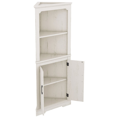 Tall Corner Cabinet with Doors for living room, bathroom,Dining Room or Kitchen,color:Wood grain beige - V.I.P Digital Presence