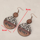 Wooden Leopard Round Shape Earrings - V.I.P Digital Presence