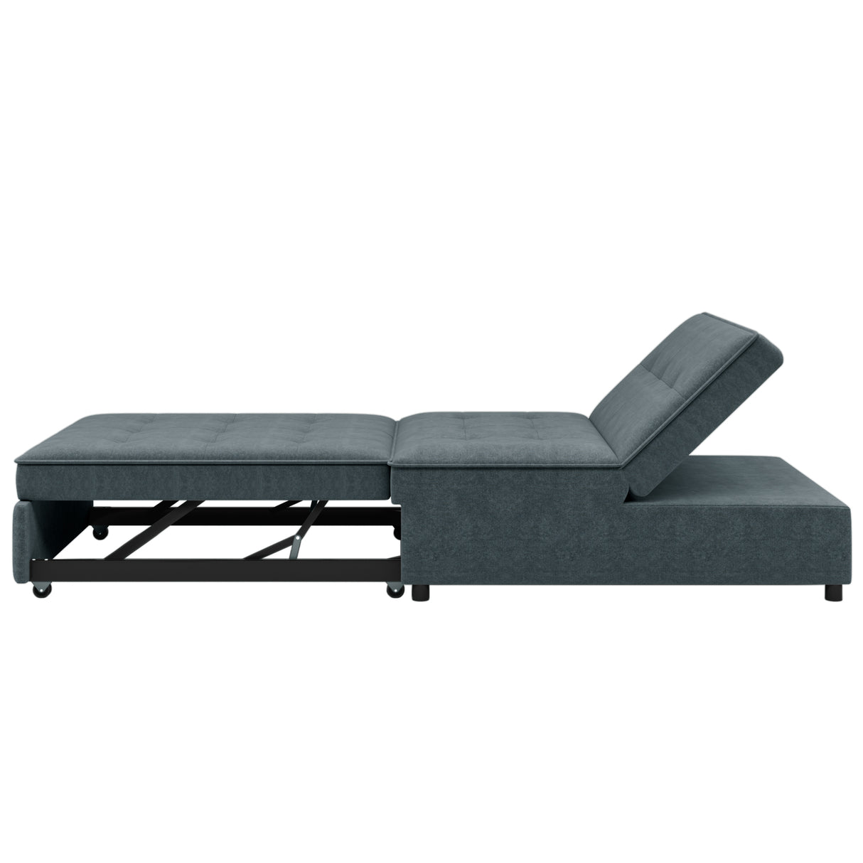 Four in one sofa bed, chair bed, multifunctional folding Ottoman bed with storage bag and USB port, dark blue - V.I.P Digital Presence