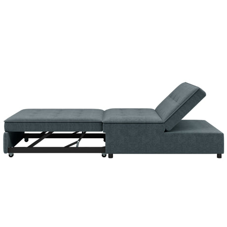 Four in one sofa bed, chair bed, multifunctional folding Ottoman bed with storage bag and USB port, dark blue - V.I.P Digital Presence