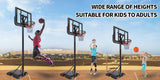 Basketball Hoop Basketball System 4.76-10ft Height Adjustable with 4 Basketball, Net Pocket, Inflator Set - V.I.P Digital Presence