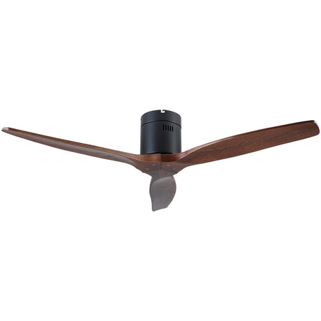 52" YUHAO Farmhouse Rustic Ceiling Fan without Light - Matte Black with Solid Wood Blade - V.I.P Digital Presence