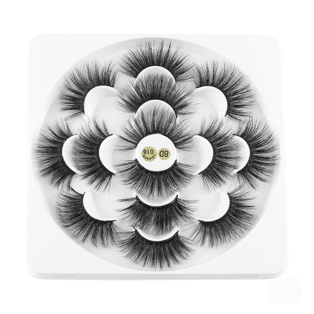 7 Pairs 3D Mink Hair False Eyelashes 25mm Lashes Thick Long Wispy Fluffy Handmade False Eyelashes - V.I.P Digital Presence