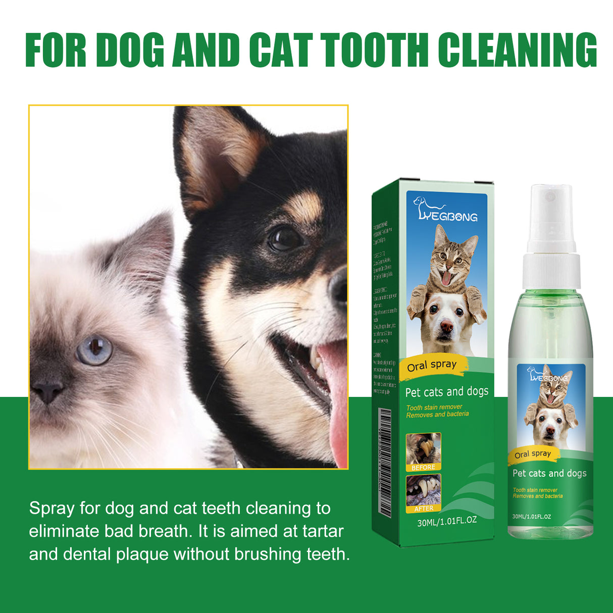 Pet Tooth Deodorizer Spray, Cats And Dogs Universal Mouth Cleaning Breath Freshening Spray - V.I.P Digital Presence