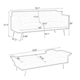 70 inch Teddy velvet sofa with adjustable armrests and backrest, convertible futon sofa for living room and bedroom. Pink
