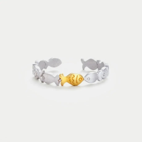 925 Sterling Silver Fish Open Ring - V.I.P Digital Presence