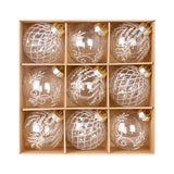 Christmas decorations 8cm/9PCS transparent PET painted Christmas ball gift box set Christmas tree pendant - V.I.P Digital Presence