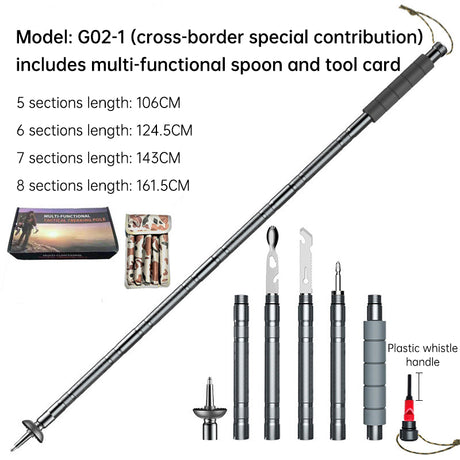 Folding telescopic outdoor hiking tactical self-defense stick Walking stick - V.I.P Digital Presence