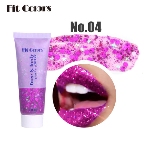 Fit Colors Sequin Gel Mermaid Scale Face Body Lip Sequin Eye Shadow Bright Polarized Stage Makeup - V.I.P Digital Presence