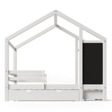 Full House Bed with Blackboard and Drawers Two assembly options White - V.I.P Digital Presence