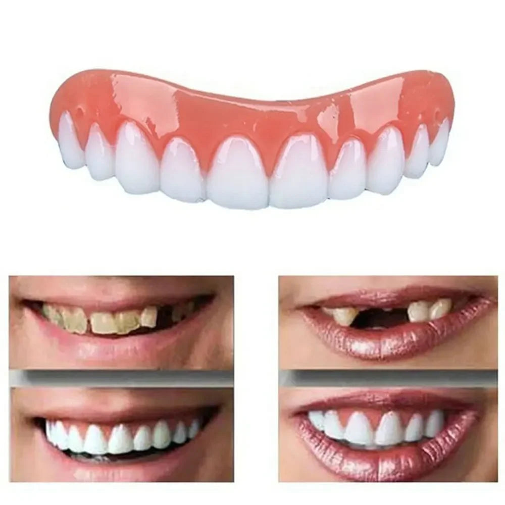 Silicone Upper/Lower False Teeth Perfect Laugh Veneers Dentures Paste Oral Hygiene Tools Fake Teeth Instant Smile Teeth Cosmetic - V.I.P Digital Presence