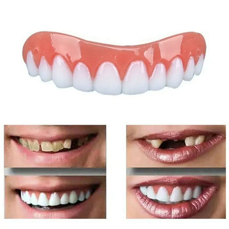 Silicone Upper/Lower False Teeth Perfect Laugh Veneers Dentures Paste Oral Hygiene Tools Fake Teeth Instant Smile Teeth Cosmetic - V.I.P Digital Presence