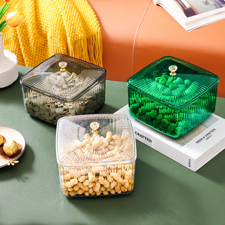 Home light luxury dustproof desktop multifunctional dried fruit storage box with cover - V.I.P Digital Presence