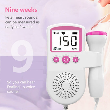 Fetal Heart Monitor Handheld Home Fetal Sound Monitor for Detecting Baby Fetal Movement and Heart Rate Auscultatory Device - V.I.P Digital Presence