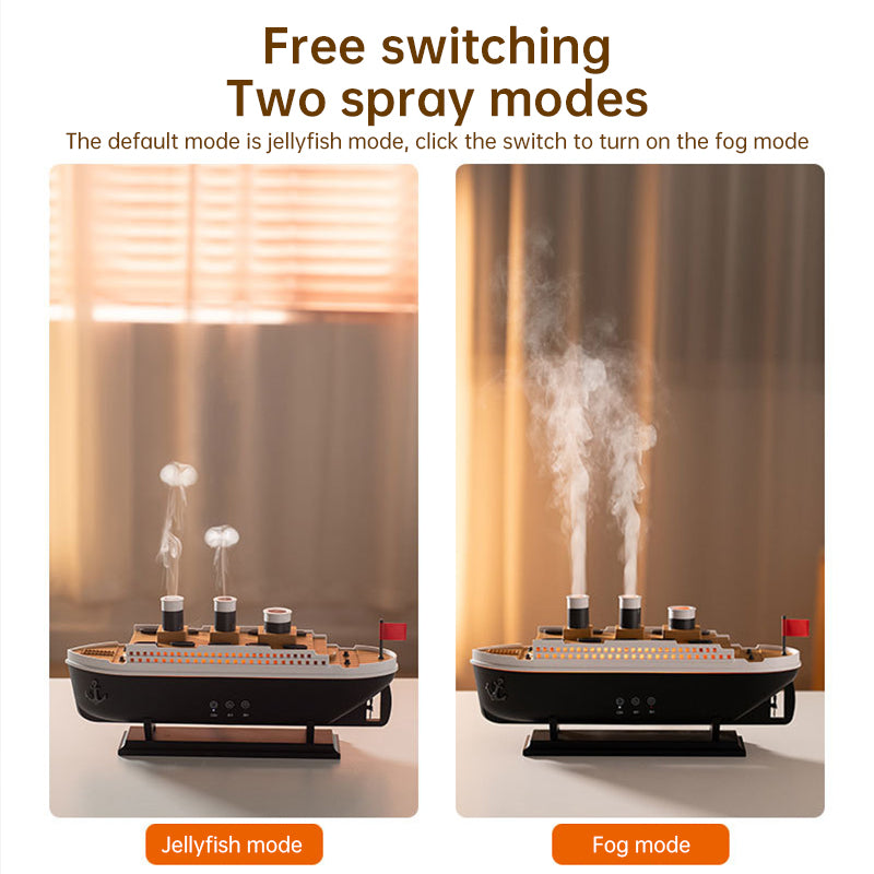 Titanic ship model humidifier (250ml), also an essential oil diffuser with jellyfish smoke ring spray for home aroma. - V.I.P Digital Presence