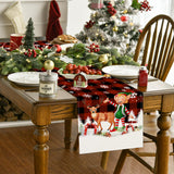 Christmas table flag holiday party restaurant decoration tablecloth linen checkered printed dining table tablecloth mat - V.I.P Digital Presence