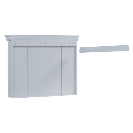 35'' x 28'' Blue Wall Mounted Bathroom Storage Cabinet with Mirror Door, Modern Bathroom Wall Cabinet with Mirror - V.I.P Digital Presence