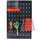 4-foot metal garage nail board tool rack with 3 nail board wall mounted tools for storing nail boards, black - V.I.P Digital Presence