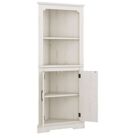 Tall Corner Cabinet with Doors for living room, bathroom,Dining Room or Kitchen,color:Wood grain beige - V.I.P Digital Presence