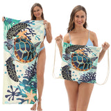 Two-in-One Foldable Beach Towel Printed Bath Towel All-In-One Beach Towel with Storage Bag - V.I.P Digital Presence
