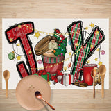 Skull Milk Tea Cup Printed Meal Mat Christmas Snowflake Letter Linen Table Mat Holiday Table Decoration Insulation Mat - V.I.P Digital Presence