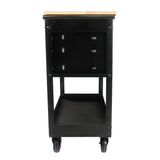 3 DRAWERS MULTIFUNCTIONAL TOOL CART WITH WHEELS AND WOODEN TOP - V.I.P Digital Presence