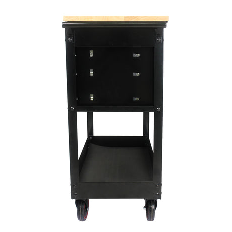 3 DRAWERS MULTIFUNCTIONAL TOOL CART WITH WHEELS AND WOODEN TOP - V.I.P Digital Presence