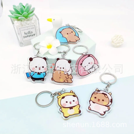 Cute cartoon Bubudu Giant Panda Pendant Keychain Car Key Acrylic Backpack Keychain Pendant - V.I.P Digital Presence