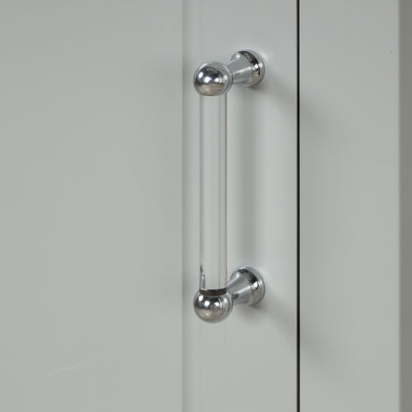 Tall Bathroom Storage Cabinet, Freestanding Storage Cabinet with Two Drawers and Adjustable Shelf, MDF Board , Grey - V.I.P Digital Presence