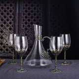 Enamel lead-free red wine cup crystal glass high footed cup decanter set - V.I.P Digital Presence