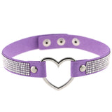 Japan's Harajuku Soft Girl Black Rhinestone Peach Heart Love-Shaped Collar Women's Neck Strap Collarbone Necklace Short - V.I.P Digital Presence