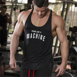 Bodybuilding and fitness vest printed with fine straps deep digging weightlifting pure cotton vest training suit - V.I.P Digital Presence