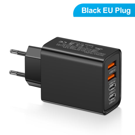 2.4A 2PD+2USB mobile phone charger charging head, American standard, European standard, British standard, travel charging head - V.I.P Digital Presence