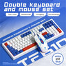 T-WOLF TF610 Keyboard and Mouse Game Keyboard and Mouse Set Mech Style Wired Esports Double Color White and Blue - V.I.P Digital Presence