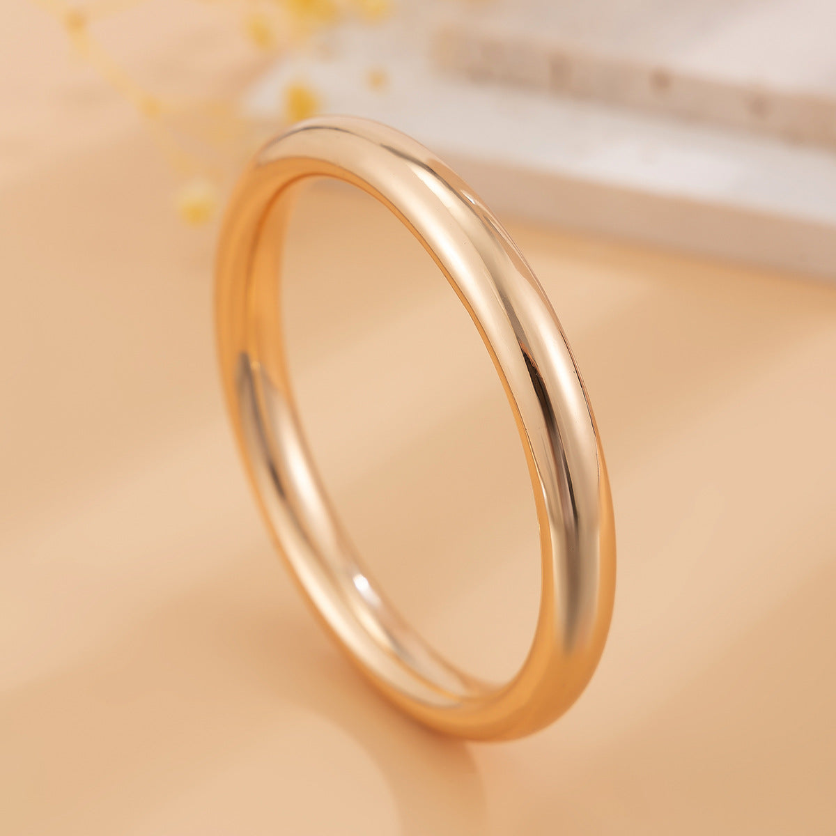 Design sense: Geometric square smooth circular ring bracelet, niche hollow alloy bracelet - V.I.P Digital Presence