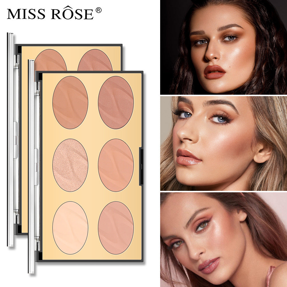 Wet And Dry Matte Multi-Function Six Color Nose Shadow Silhouette High Gloss Powder Oil Waterproof Durable Honey Powder - V.I.P Digital Presence