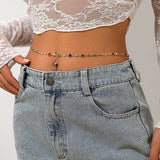 Bohemian style inlaid colorful crystal body chain ins style alloy versatile waist chain - V.I.P Digital Presence