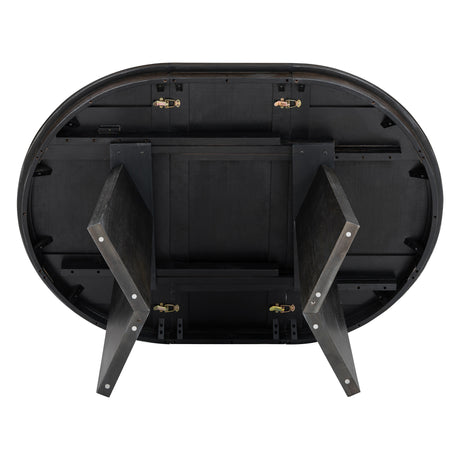 TREXM 5-piece retro functional cutlery set with 1 expandable dining table and 4 cushioned chairs with rattan backrests (espresso - V.I.P Digital Presence