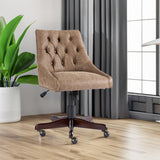 Medieval retro style sheepskin patterned home office chair with lifting, rotating, and tilting functions, brown - V.I.P Digital Presence