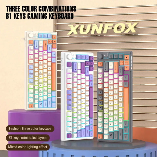 K81 gaming wired keyboard MDA ball cap three tone luminous desktop laptop - V.I.P Digital Presence