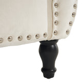 Velvet Multifunctional Storage Rectangular ottoman bench with 1 Pillow, Beige - V.I.P Digital Presence