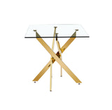 BL-16080-CLEAR GLASS-GOLD TABLE CLEAR GLASS TOP - V.I.P Digital Presence