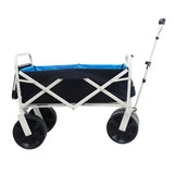 Folding Wagon Garden Shopping Beach Cart (white) - V.I.P Digital Presence