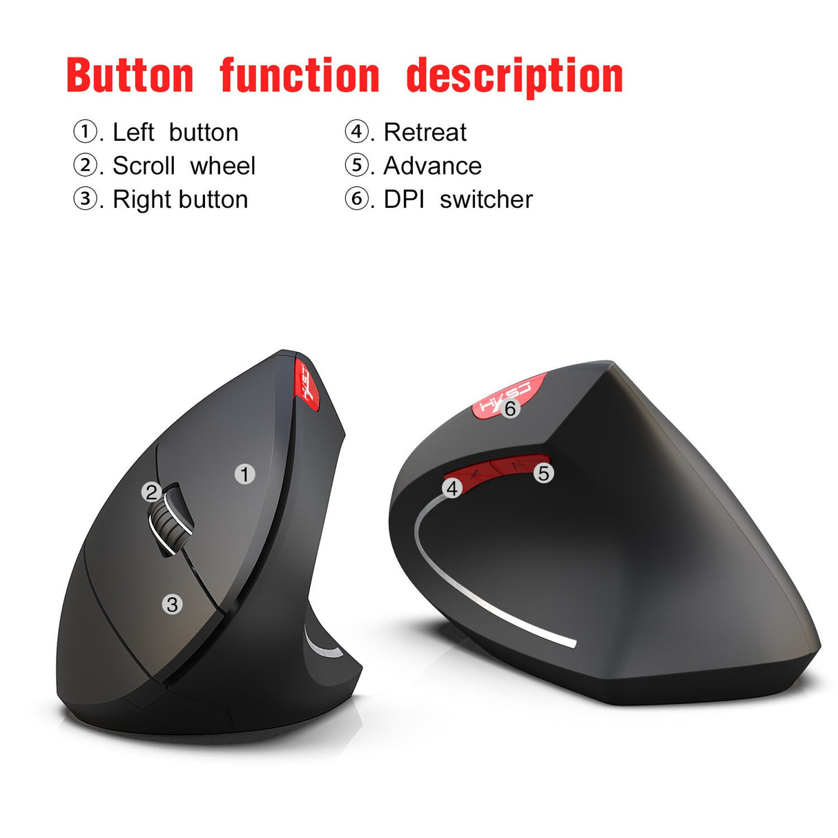 New Wireless Mouse 2.4G Vertical Health Mouse External Battery 6D Design Computer Office - V.I.P Digital Presence